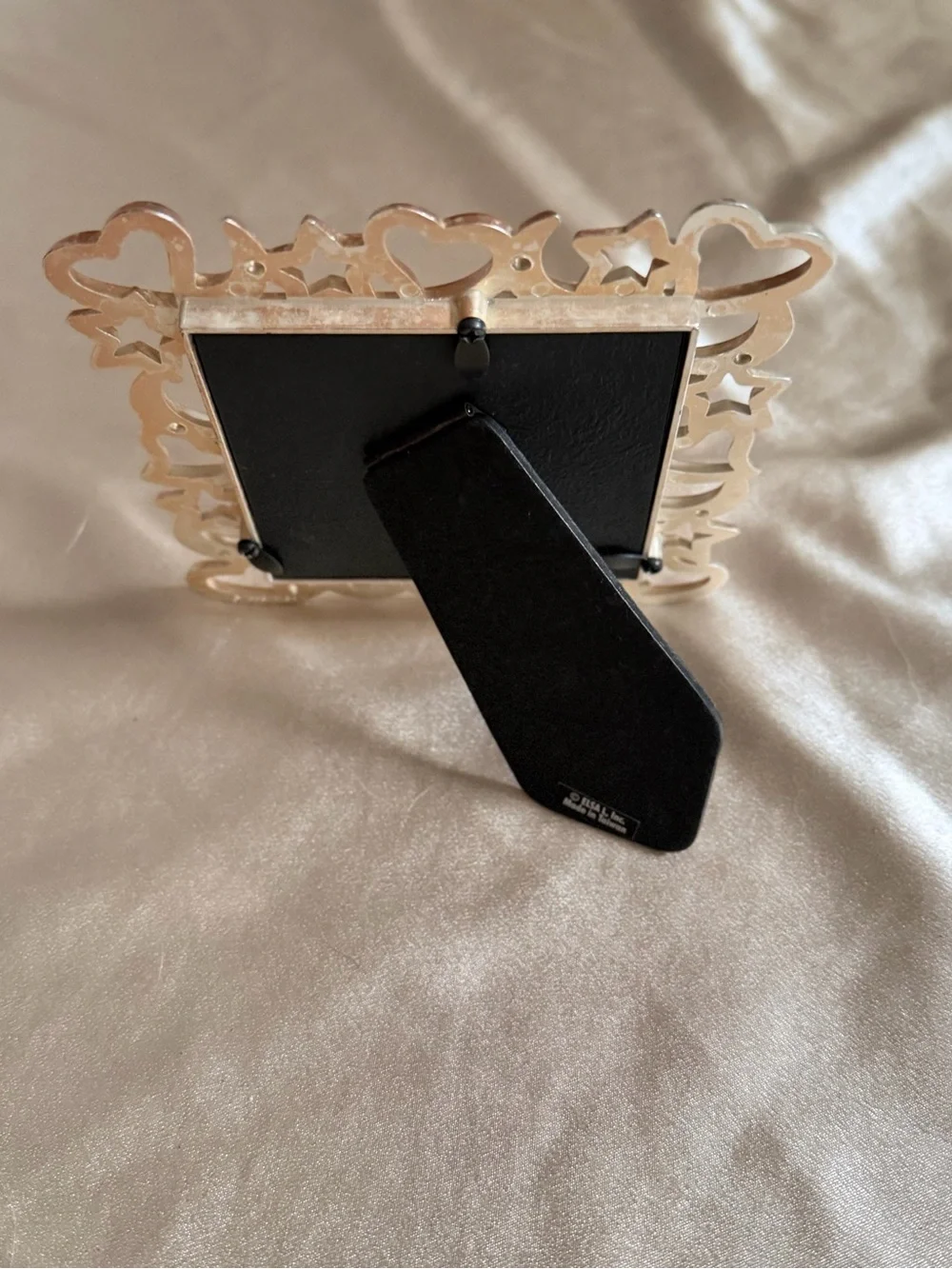 Vintage ELSA L Inc. Pewter Photo Frame Hearts Stars Moons